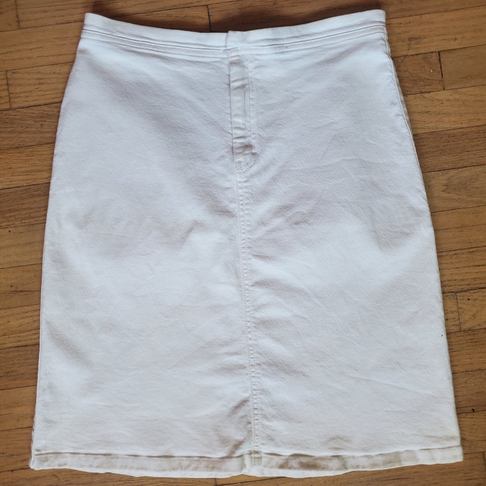 VTG Y2k Tommy Hilfiger White Denim Skirt Size 10 90s Preppy Coastal Western - Picture 1 of 13
